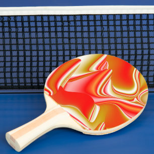 Raquete De Ping Pong Amor e Abstrato 3D Rainbowart Dourado