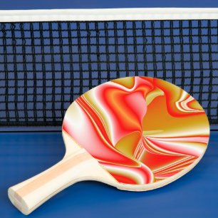 Raquete De Ping Pong Amor e Abstrato 3D Rainbowart Dourado