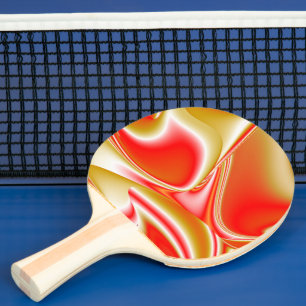Raquete De Ping Pong Amor e Abstrato 3D Rainbowart Dourado