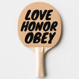 Raquete De Ping Pong AMOR HONOR & OBEY, noivado de casamento PADDLE