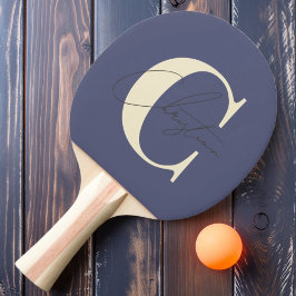 Raquete De Ping Pong Ampliação da Lavanda do Monograma Moderno do sécul