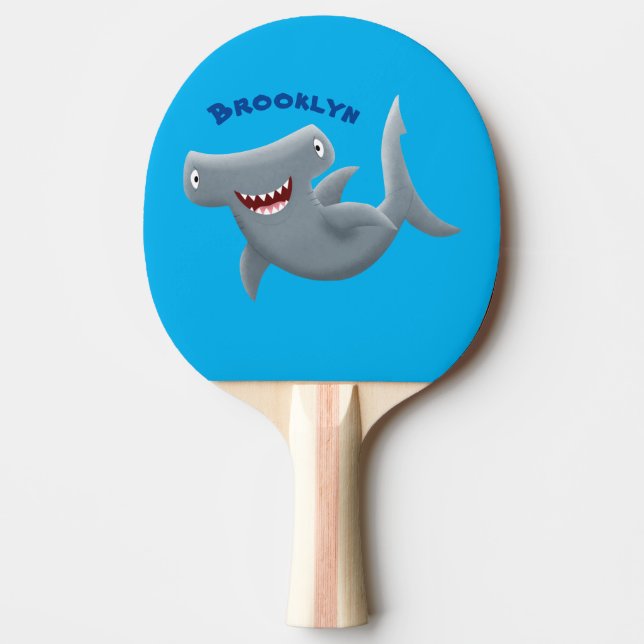 Raquete De Ping Pong Animação engraçada de tubarão Hammerhead (Frente)