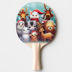 Raquete De Ping Pong Animais de Natal (2)