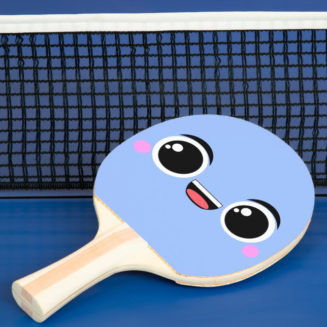 Raquete De Ping Pong Anime feliz de Kawaii enfrentado