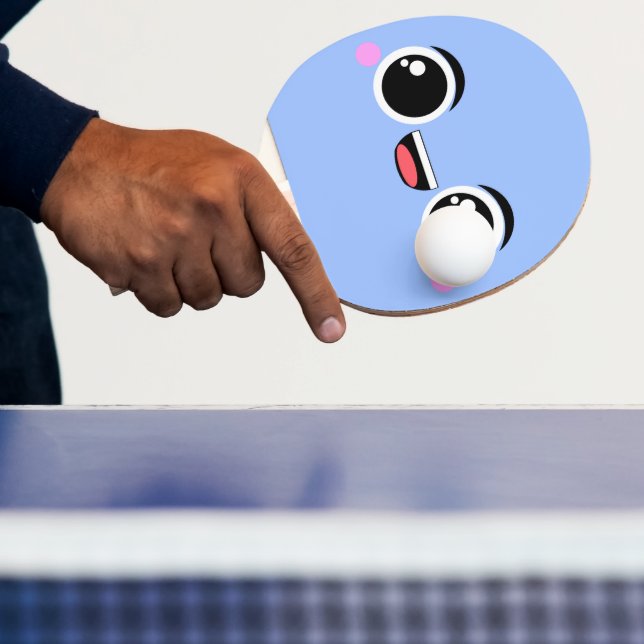 Raquete De Ping Pong Anime feliz de Kawaii enfrentado