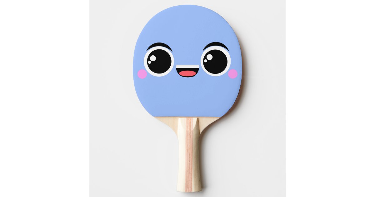 Raquete De Ping Pong Anime feliz de Kawaii enfrentado