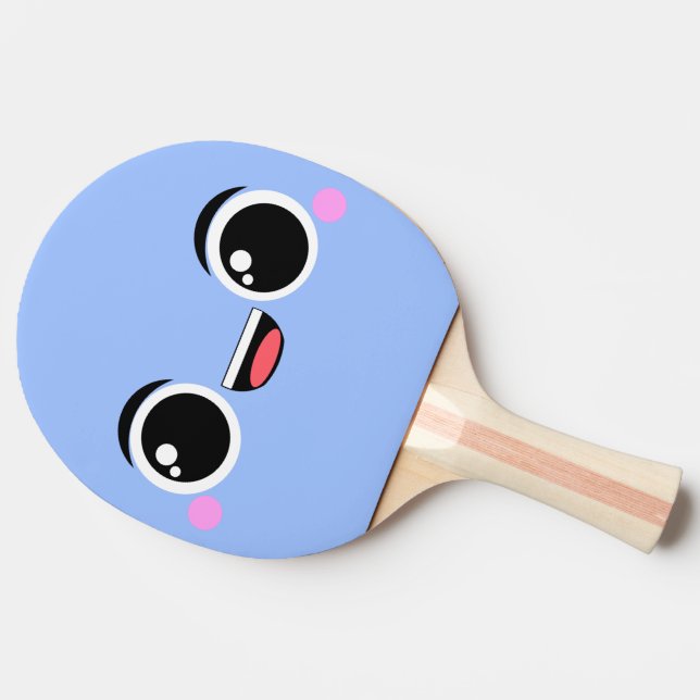 Raquete De Ping Pong Anime feliz de Kawaii enfrentado