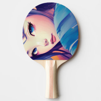 Raquete De Ping Pong Anime girl skateboard Ai