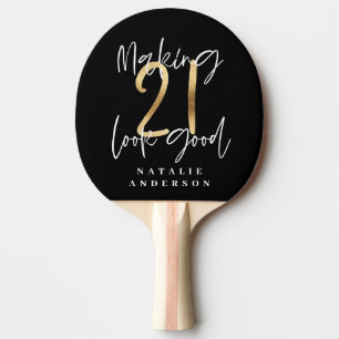 Raquete De Ping Pong aniversário de 21 anos iniciais de presente perso