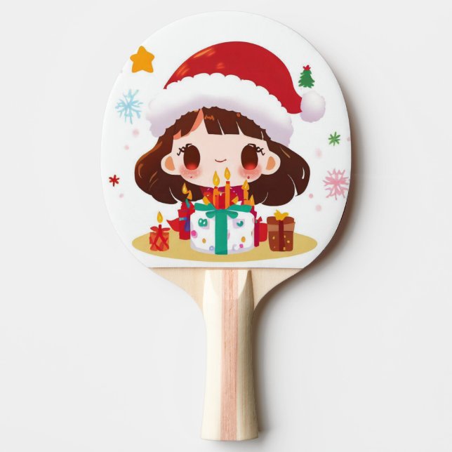 Raquete De Ping Pong Aniversário de Natal (2) (Frente)