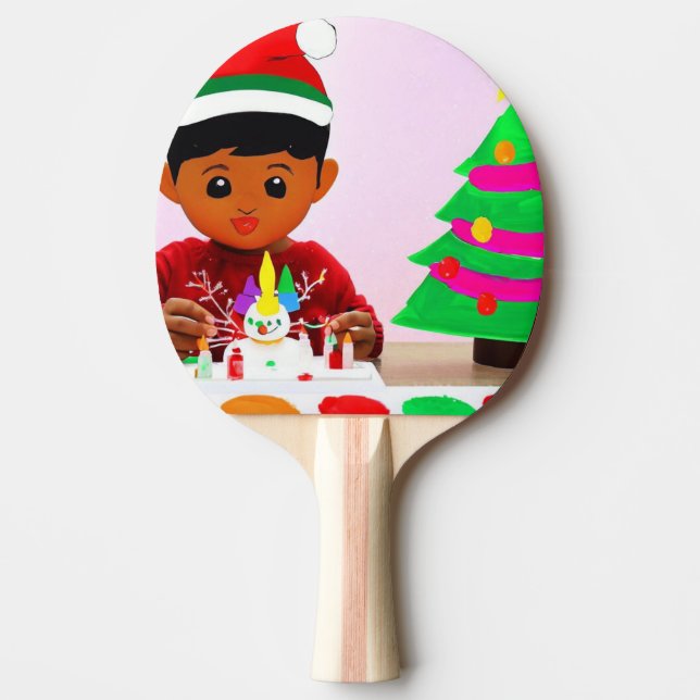 Raquete De Ping Pong Aniversário de Natal (4) (Frente)
