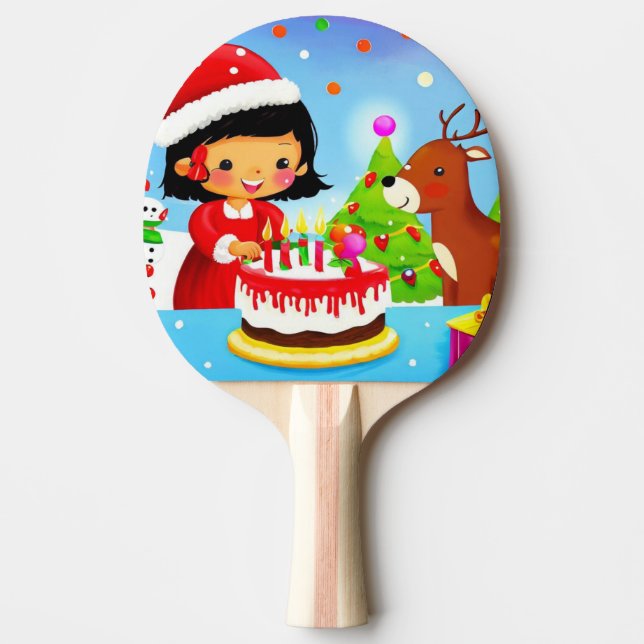 Raquete De Ping Pong Aniversário de Natal (7) (Frente)