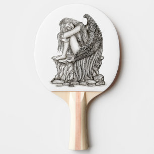 Raquete De Ping Pong Anjo dormindo na pedra