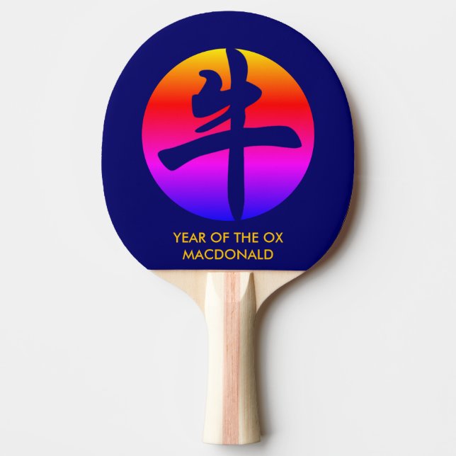 Raquete De Ping Pong Ano Novo Chinês Personalizado Da Ox (Frente)