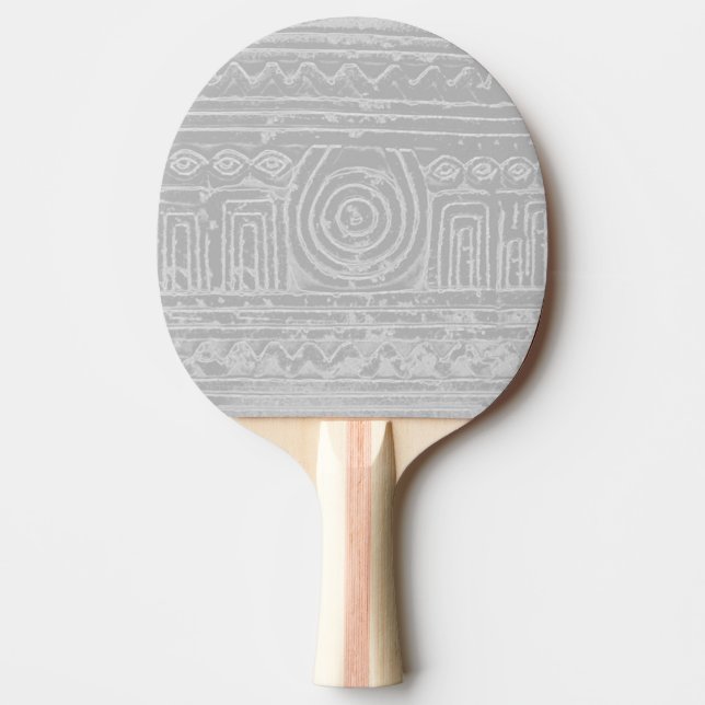 Raquete De Ping Pong Antiga Cinza Sumeriana Mesopotâmica de Padrões (Frente)