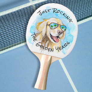 Raquete De Ping Pong Apenas Atirando O Ouro Anos Engraçada De Retirada