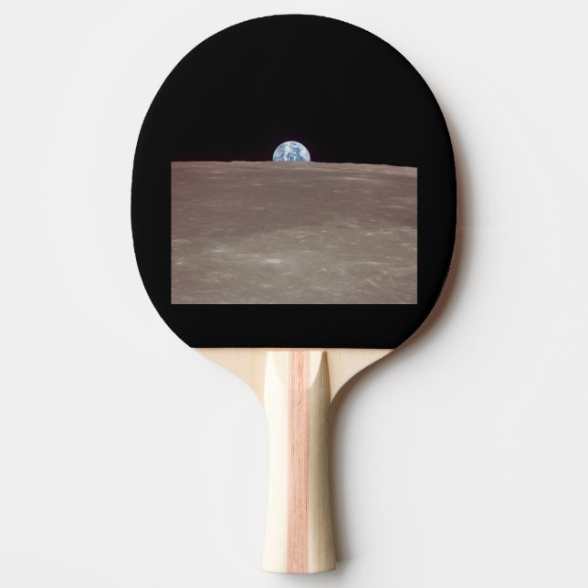 Raquete De Ping Pong Apollo 11 imagem da ascensão terrestre sobre os me (Frente)