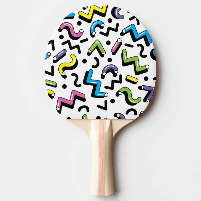 Raquete De Ping Pong Apresentação Geométrica: Padrão de Formas de Dodle (Frente)