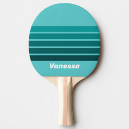Raquete De Ping Pong Aqua Fade Across Striping with Name
