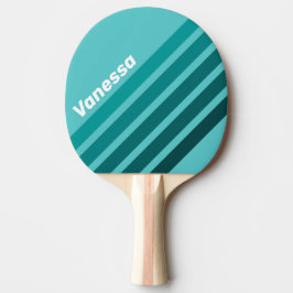 Raquete De Ping Pong Aqua Fade Angled Striping with Name