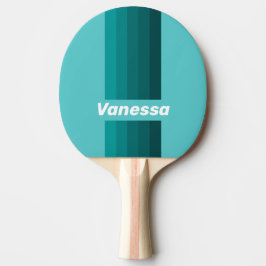 Raquete De Ping Pong Aqua Fade Pin Stripes with Name