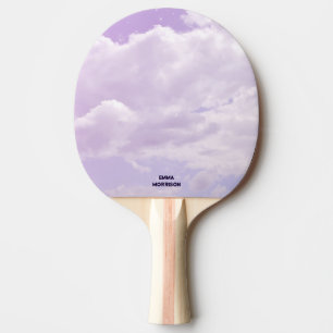 Raquete De Ping Pong Aquarela, Nuvens Roxas, Cute Personalizado