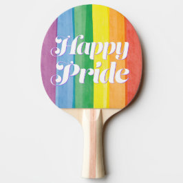 Raquete De Ping Pong Aquarelas Feliz Orgulho Arco-íris