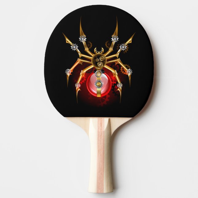 Raquete De Ping Pong Aranha-do-galo em preto (Frente)