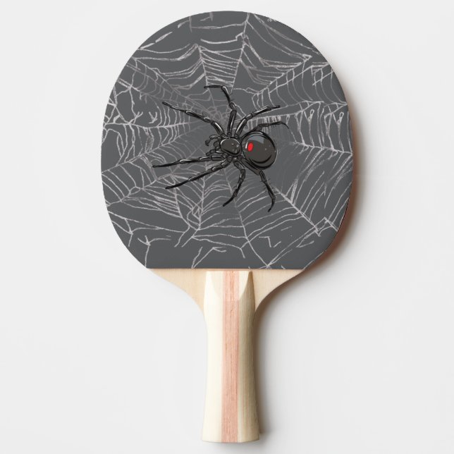 Raquete De Ping Pong Aranha-Viúva Negra E Arte De Desenho-Da-Aranha (Frente)