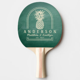 Raquete De Ping Pong Arco de Casamento de Abacaxi com Quadro Negro Verd