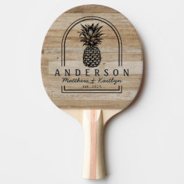 Raquete De Ping Pong Arco de Casamento de Abacaxi em Madeira de Cinza C
