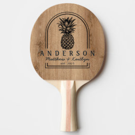 Raquete De Ping Pong Arco de Casamento de Madeira de Teca Clara com Aba