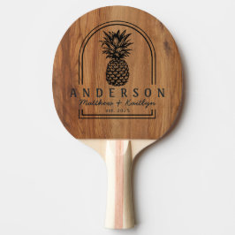 Raquete De Ping Pong Arco de Noiva de Abacaxi de Madeira de Bordo & Nom