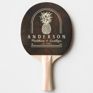 Raquete De Ping Pong Arco de Noiva de Abacaxi de Monazita Marrom Escuro