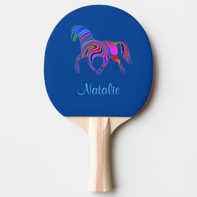 Raquete De Ping Pong Arco-íris - adicionar nome  (Frente)