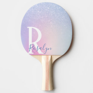 Raquete De Ping Pong Arco-íris azul-na moda, legante