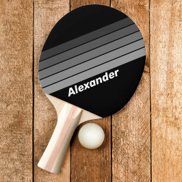 Raquete De Ping Pong Arco-íris com Gradiente Escuro e Nome