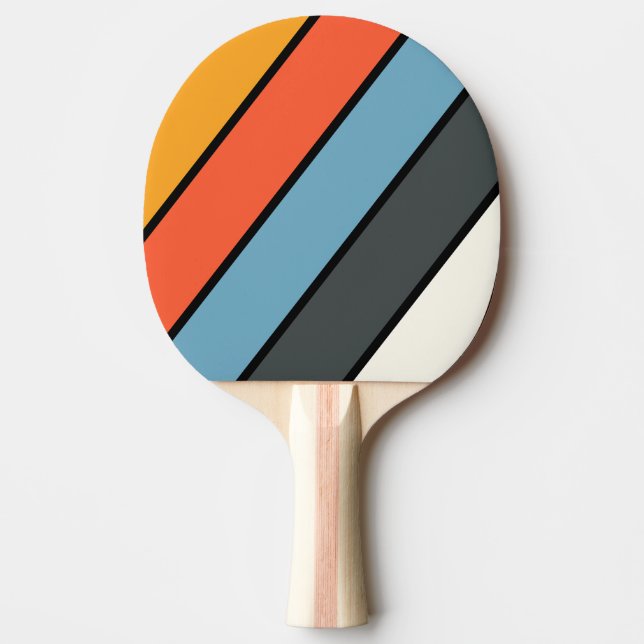 Raquete De Ping Pong Arco-Íris Escuro Retroativo, Estimulado (Frente)