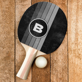 Raquete De Ping Pong Arco-íris Gradiente Escuro Angustiado com Inicial