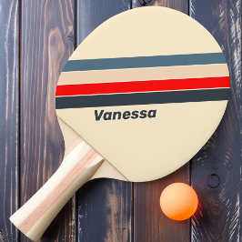 Raquete De Ping Pong Arco-Íris Náutico Retroativo com Risca com Nome