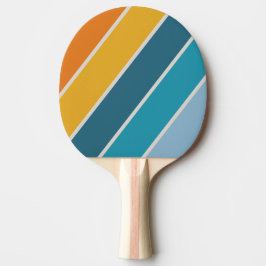 Raquete De Ping Pong Arco-íris Retro Listras Negrito