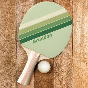 Raquete De Ping Pong Arco-íris Retro Moss com Nome