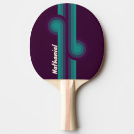 Raquete De Ping Pong Arco-íris Roxo Retro com Nome