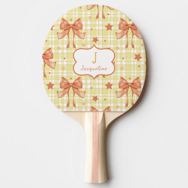 Raquete De Ping Pong Arcos de Coquetes Femininas de Laranja Amarelo (Frente)