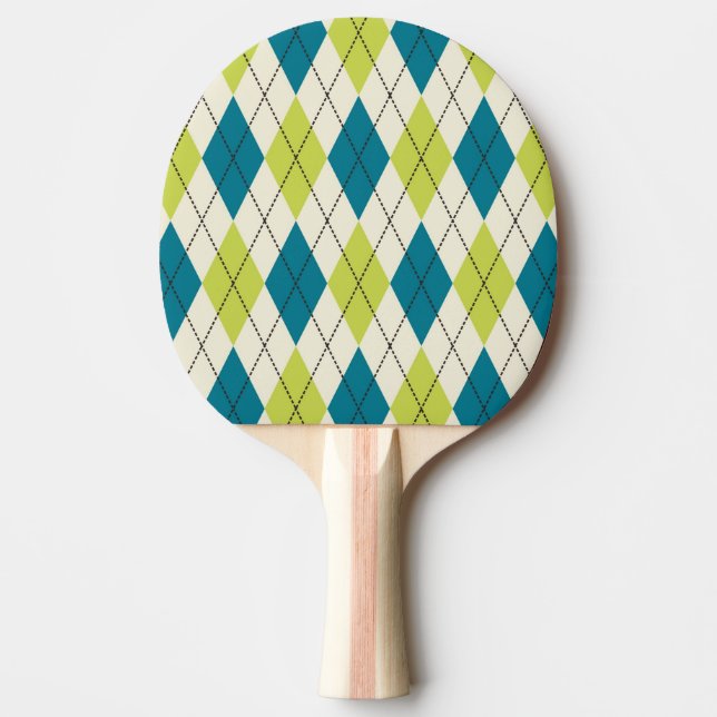 Raquete De Ping Pong Argyle Azul E Verde (Frente)