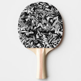 Raquete De Ping Pong Arte Abstrato minimalista branca e preta marreizad