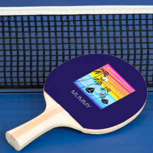 Raquete De Ping Pong Arte Africana, Verão Tropical, Navegação Sunset