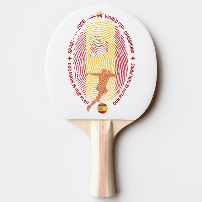 Raquete De Ping Pong Arte de Mapa de Impressão Digital Dourada - Fã de  (Verso)