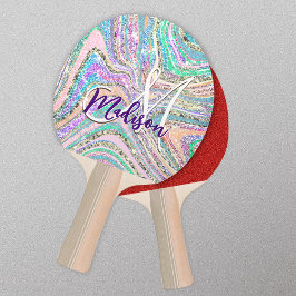 Raquete De Ping Pong Arte de mármore rosa-rosa-rosa-unicórnio
