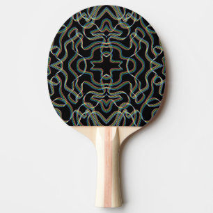 Raquete De Ping Pong Arte de Padrão de Rolo de Fita Colorida de Arco-Ír